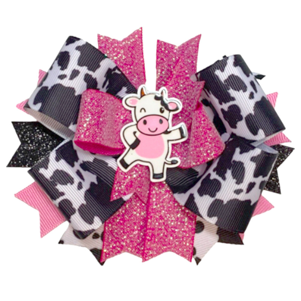 Wholesale 5pcs Cow Pattern Bow Western Cowboy Children's Hairpin